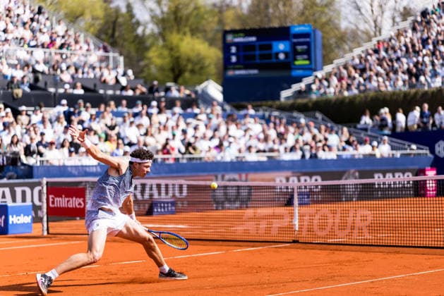 MUNICH, GERMANY - APRIL 18: Ben Shelton (USA) during the BMW Open by Bitpanda Singles match between Alex Molcan (SVK) vs Ben Shelton (USA) at MTTC Iphitos on April 18, 2026 in Munich, Germany. Bavaria Germany Copyright: xSteffiexWunderlx