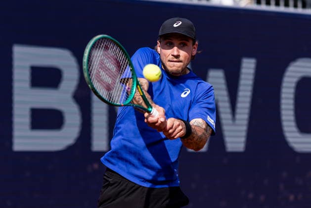 MUNICH, GERMANY - APRIL 18: Alex Molcan (SVK) during the BMW Open by Bitpanda Singles match between Alex Molcan (SVK) vs Ben Shelton (USA) at MTTC Iphitos on April 18, 2026 in Munich, Germany. Bavaria Germany Copyright: xSteffiexWunderlx
