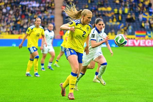 Strawberry Arena SOLNA, SWEDEN - APRIL 18: Smilla Holmberg of Sweden in the World Cup 2027 qualifier match between Sweden and Serbia at Strawberry Arena on April 18, 2026 in Solna, Sweden. (Peter Sonander SPP) Copyright: xPeterxSonander SPPx Sportspressphoto_SPR132167