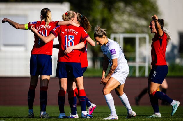 260418 Ada Hegerberg of Norway celebrates after scoring the 0 1 goal during the FIFA Women s World Cup Qualifier football match between Slovenia and Norway on April 18, 2026 in Ptuj Photo Marius Simensen BILDBYRAN COP 238 MM0066 bbeng dam fifa world cup qualifiers football fotball fotboll jubel landskamp norge norway slovenia slovenien soccer vm kvalik vm kvalifisering kvinner  Copyright: MARIUSxSIMENSEN BB260418BB917