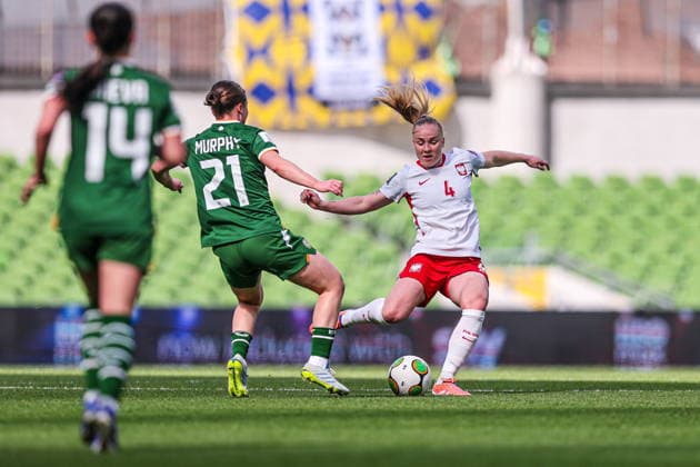 18.04.2026 DUBLIN IRLANDIA ( DUBLIN, REPUBLIC OF IRELAND ), AVIVA STADIUM PILKA NOZNA KOBIET ( WOMEN S FOOTBALL ) ELIMINACJE MISTRZOSTWA SWIATA KOBIET BRAZYLIA FIFA World Cup, WM, Weltmeisterschaft, Fussball 2027 ( FIFA WOMEN S WORLD CUP QUALIFICATION 2027 ) MECZ IRLANDIA - POLSKA ( GAME REPUBLIC OF IRELAND - POLAND ) NZ PAULINA DUDEK FOTO LUKASZ GROCHALA CYFRASPORT NEWSPIX.PL --- newspix.pl POLAND OUT! 