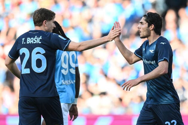 Ni Napoli 18 04 2026 - campionato di calcio serie A Napoli-Lazio foto Nicola Ianuale Image nella foto: esultanza gol Matteo Cancellieri 