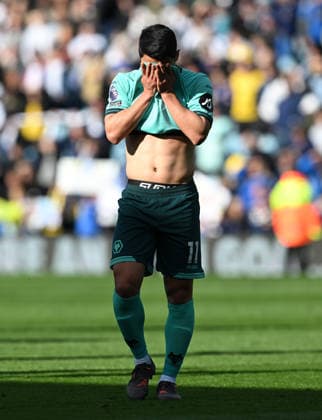 Hwang Hee-Chan of Wolverhampton Wanderers looks dejected at the end of the game Leeds United v Wolverhampton Wanderers, Premier League, Football, Elland Road, Leeds, UK - 18 Apr 2026Leeds Elland Road United Kingdom EDITORIAL USE ONLY No use with unauthorised audio, video, data, fixture lists, club league logos or live services. Online in-match use limited to 120 images, no video emulation. No use in betting, games or single club league player publications. Copyright: xGreigxCowie Shutterstockx 16832140aq