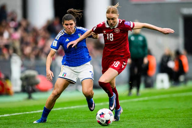 Football, Women, World Cup Qualifier, Denmark - Italy