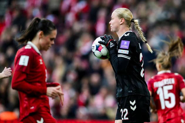Womens international Denmark vs Italy 18 04 2026 22 DEN Freja Thisgaard keeper Womens international Denmark vs Italy 18 04 2026 Kobenhavn, Denmark 18 April, 2026 UK Women™s European Qualifiers Denmark vs Italy Women Kobenhavn Parken Denmark Copyright: xMichaelxBarrettxBoesenx