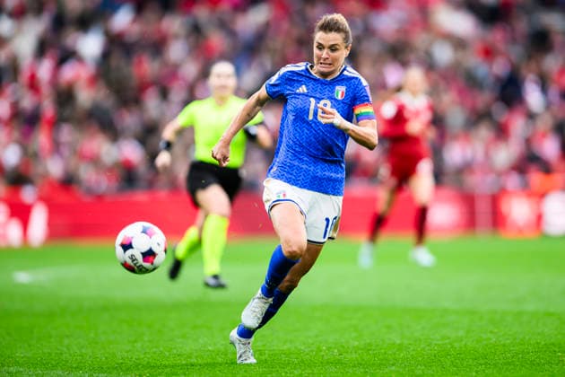 Womens international Denmark vs Italy 18 04 2026 10 ITA Cristiana Girelli Womens international Denmark vs Italy 18 04 2026 Kobenhavn, Denmark 18 April, 2026 UK Women™s European Qualifiers Denmark vs Italy Women Kobenhavn Parken Denmark Copyright: xMichaelxBarrettxBoesenx