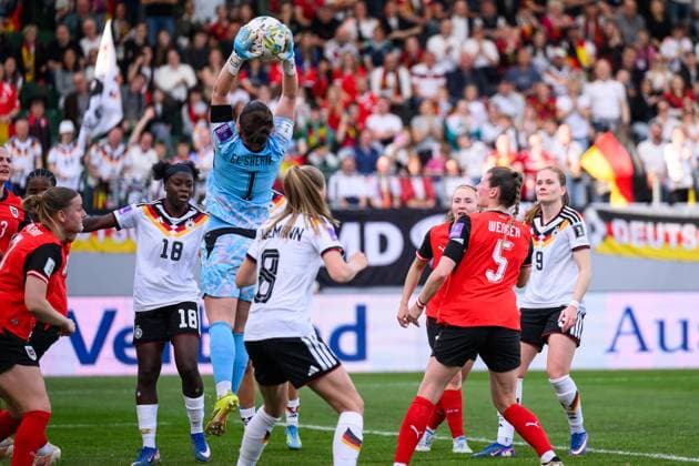 WOMEN SOCCER - FIFA World Cup, WM, Weltmeisterschaft, Fussball 2027, quali, AUT vs GER RIED,AUSTRIA,18.APR.26 - WOMEN SOCCER - FIFA Women s World Cup 2027, european qualifiers, OEFB international match, Länderspiel, Nationalmannschaft Austria vs Germany. Image shows Mariella El Sherif (AUT). GEPAxpictures xChristianxMoser