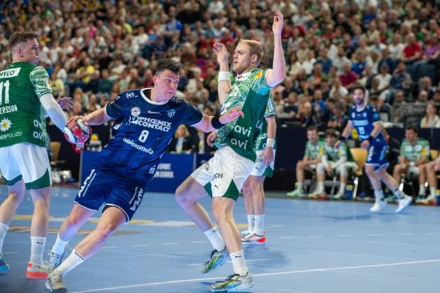 Frederik Simak, back court TBV Lemgo Lippe 8 , TBV Lemgo Lippe vs Fuechse Berlin, DHB Pokal Maenner, Herren, 5 Spieltag, Halbfinale, Daikin HBL, Lidl Final 4, 18 04 2026 Köln NRW Germany Copyright: xkolbert-press MartinxWdziecznyx