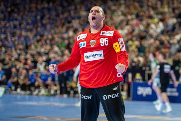 Dejan Milosavljev, Goalkeeper, Fuechse Berlin 96 , TBV Lemgo Lippe vs Fuechse Berlin, DHB Pokal Maenner, Herren, 5 Spieltag, Halbfinale, Daikin HBL, Lidl Final 4, 18 04 2026 Köln NRW Germany Copyright: xkolbert-press MartinxWdziecznyx