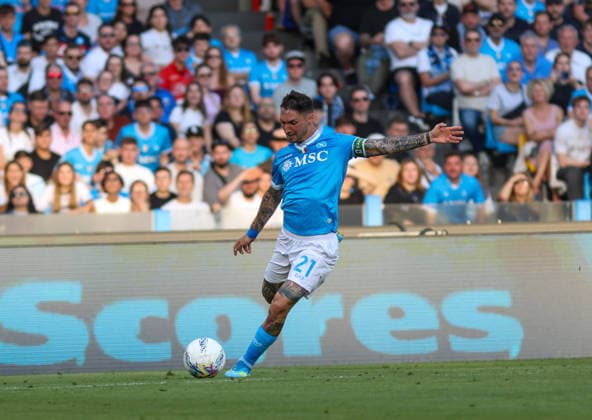 Serie A football match - Napoli vs. Lazio 2025 26 Matteo Politano of SSC Napoli During the football match on April 18, 2026, valid for the Italian Serie A - 2025 26 championship in Naples at the Stadio Diego Armando Maradona between SSC Napoli and AC Lazio. Pictured: NAPOLI stadio Diego Armando Maradona CAMPANIA ITALIA Copyright: xFABIOxSASSOxFabioxSassox Napoli Lazio2026_04_18Fabio Sasso9673