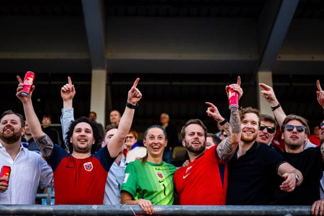 260418 Goalkeeper Cecilie Fiskerstrand of Norway celebrates after the FIFA Women s World Cup Qualifier football match between Slovenia and Norway on April 18, 2026 in Ptuj Photo Marius Simensen BILDBYRAN COP 238 MM0066 bbeng dam fifa world cup qualifiers football fotball fotboll jubel landskamp norge norway slovenia slovenien soccer vm kvalik vm kvalifisering kvinner  Copyright: MARIUSxSIMENSEN BB260418ZO020