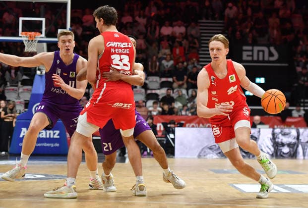 18 04 2026 Basketball Season 2025 2026 2 Bundesliga Pro A 12 Matchday Nuremberg Falcons Basketball Club NBC BG Göttingen OGo xogox Trevor James Baskin 22, Nuremberg Falcons BC NBC