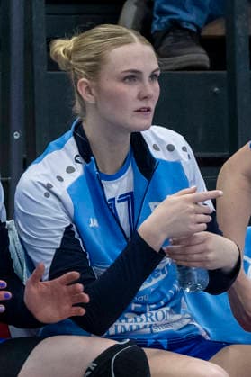 Handball Bundesliga Women,HBF, Season 2025 2026 SV Union Halle Neustadt vs Sport Union Neckarsulm, Matchday 1 Halle, Germany April 18, 2026 In the picture Lynn Holtman Neckarsulm Halle Saale SWH Arena Sachsen Anhalt Germany