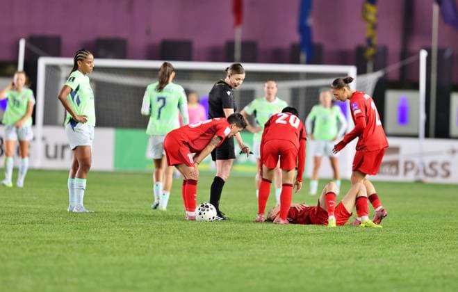 Turkiye v Switzerland - 2027 FIFA Women s World Cup European Qualifiers SINOP, TURKIYE - APRIL 18: Players of Turkiye Women s National Football Team competes against Players of Switzerland Women s National Football Team in the 2027 FIFA Women s World Cup European Qualifiers League B Group 2 match at Sinop City Stadium, on April 18, 2026, in Sinop, Turkiye. Veysel Altun Anadolu Sinop Turkey. Editorial use only. Please get in touch for any other usage.  Copyright: x2026xAnadoluxVeyselxAltunx