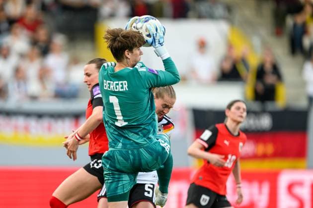 WOMEN SOCCER - FIFA World Cup, WM, Weltmeisterschaft, Fussball 2027, quali, AUT vs GER RIED,AUSTRIA,18.APR.26 - WOMEN SOCCER - FIFA Women s World Cup 2027, european qualifiers, OEFB international match, Länderspiel, Nationalmannschaft Austria vs Germany. Image shows Ann-Katrin Berger (GER). GEPAxpictures xChristianxMoser