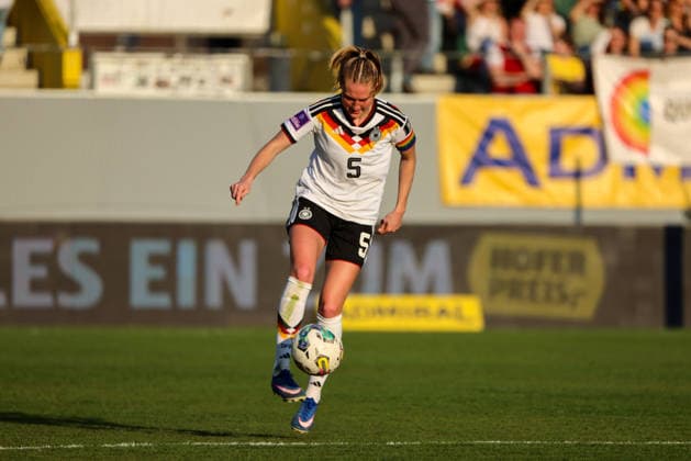 Ried im Innkreis, Austria 18 April 2026 Womens World Cup qualifier Austria vs Germany International match In the picture Janina Minge Germany Copyright: HMBxMedia MadeleinexFantini