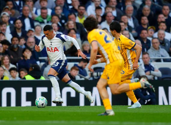Tottenham v Brighton, London, UK - 18 Apr 2026 Pedro Porro of Tottenham Hotspur during the Premier League match between Tottenham and Brighton and Hove Albion at the Tottenham Hotspur stadium, London on 18 April 2026 ( London Tottenham Hotspur Stadium London England Copyright: xTomxCusden PPAUKx PPA-266814