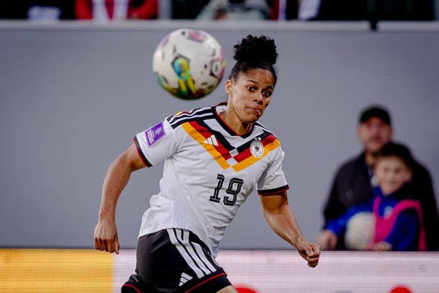 AUSTRIA - GERMANY WOMEN Shekiera Martinez of Germany and West Ham United during the league phase of 2027 FIFA Women s World Cup European Qualifiers League A football match between Austria and Germany. Josko Arena, Ried im Innkreis, Austria, April 18, 2026. Photo by Branislav Racko Copyright: xx 080A4545