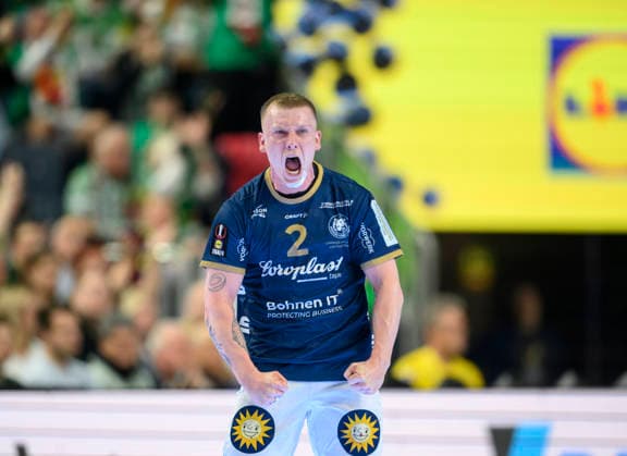 Jubel Noah BEYER BHC Semifinal, Bergischer HC BHC SC Magdeburg SCM , on 18 04 2026 Handball DHB Pokal Final4, from 18 04 19 04 2026 in Cologne Germany Lanxess Arena