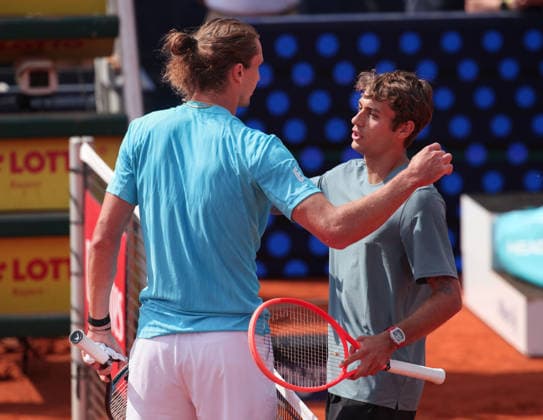 Alexander Zverev GER congratulates the winner Flavio Cobolli ITA Tennis BMW Open 2026 ATP 500 MTTC Iphitos Munich Bavaria Germany April 18, 2026 Copyright: xJuergenxHasenkopfx