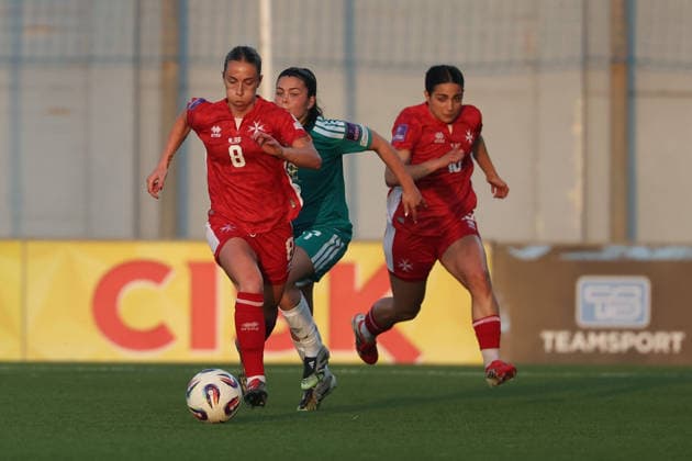 Rachel Cuschieri of Malta is in action during the FIFA Women™s World Cup 2027 European qualifiers League B, Group B2 soccer match between Malta and Nothern Ireland at the Centenary Stadium, Ta™ Qali, Malta on 18 April 2026. Women™s European Qualifiers - Malta v Northern Ireland
