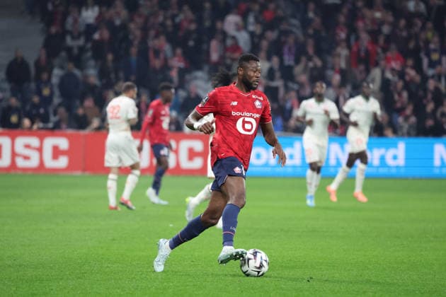 FOOTBALL : LOSC Lille vs OGC Nice- Ligue 1 J30 - 18 04 2026 Chancel MBEMBA (LOSC Lille) lors du match LOSC Lille vs OGC Nice, Ligue 1 J30, Decathlon Arena stade Pierre Mauroy, le 18 avril 2026 - photo Laurent Sanson PsnewZ  Copyright: xLaurentxSANSONx xPsnewZx