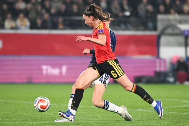 Belgium s Aurelie Reynders pictured in action during a soccer game between Belgium s national women s team the Red Flames and Scotland, on Saturday 18 April 2026 in Leuven, in the fourth of six games of the qualifiers for the 2027 FIFA Women s World Cup. JILLxDELSAUX  x171270013x