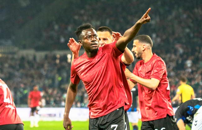 Germany Soccer 2 Bundesliga 2025 2026, Matchday 30 Hannover 96 vs SC Paderborn 07 Heinz von Heiden Arena Stadion Hannover Joy, emotions, jubilation Mustapha Bundu Hannover 96, 7 Hannover Copyright: xAymanxAlahmedx