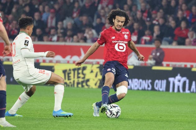 FOOTBALL : LOSC Lille vs OGC Nice- Ligue 1 J30 - 18 04 2026 Ayyoub BOUADDI (LOSC Lille) lors du match LOSC Lille vs OGC Nice, Ligue 1 J30, Decathlon Arena stade Pierre Mauroy, le 18 avril 2026 - photo Laurent Sanson PsnewZ  Copyright: xLaurentxSANSONx xPsnewZx