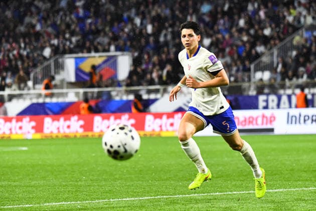FOOTBALL : France Feminine vs Pays Bas Feminine - Qualidicaion coupe du monde - 4e journÃ e - 18 04 2026 Elisa De Almeida (France) AuxerreFrance  Copyright: xBaptistexAutissierx