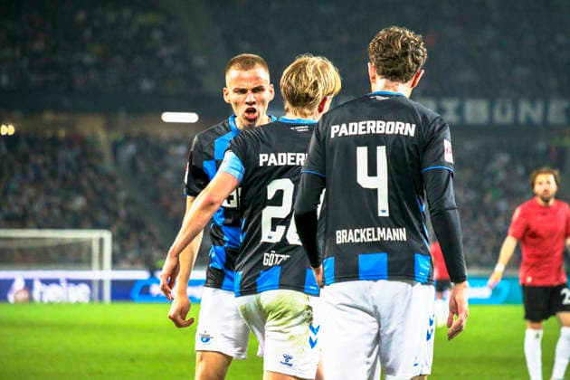 Germany Soccer 2 Bundesliga 2025 2026, Matchday 30 Hannover 96 vs SC Paderborn 07 Heinz von Heiden Arena Stadion Hannover Felix Götze Felix Goetze SC Paderborn 07, 20 Calvin Brackelmann SC Paderborn 07, 4 Hannover Copyright: xAymanxAlahmedx