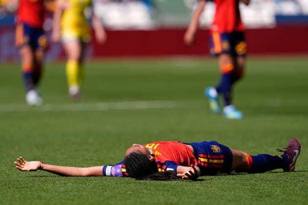 April 18, 2026, Cordoba, Cordoba, Spain: Salma Paralluelo of Spain reacts during the European WomenÃ¢â‚¬â ¢s qualifiers for the FIFA WomenÃ¢â‚¬â ¢s World Cup 2027, League Phase MD4, football match played between Spain and Ukraine at Bahrain Victorious Nuevo Arcangel stadium on April 18, 2026, in Cordoba, Spain. Cordoba Spain - ZUMAa181 20260418_zaa_a181_109 Copyright: xDennisxAgyemanx