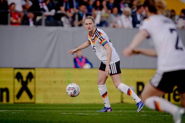 AUSTRIA - GERMANY WOMEN Janina Minge of Germany and VfL Wolfsburg during the league phase of 2027 FIFA Women s World Cup European Qualifiers League A football match between Austria and Germany. Josko Arena, Ried im Innkreis, Austria, April 18, 2026. Photo by Branislav Racko Copyright: xx 080A2177