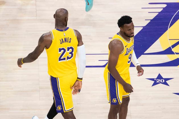 April 18, 2026, Los Angeles, California, USA: Los Angeles LakersÃ¢â‚¬â ¢ LeBron James (23) and Bronny James (9) during Game 1 of a first-round NBA, Basketball Herren, USA playoff series against the Houston Rockets at Crypto.com Arena on Saturday, April 18, 2026 in Los Angeles. Los Angeles USA - ZUMAc68_ 20260418_zaf_c68_010 Copyright: xRingoxChiux