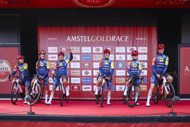 MAASTRICHT - Team Lidl - Trek Women during the team presentation prior to the start of the 2026 Amstel Gold Race in Maastricht. VINCENT JANNINK ANP xVIxANPxSportx xxANPxIVx 556181050 originalFilename: 556181050.jpg
