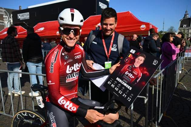 Amstel Gold Race 2026 Cycling Race VALKENBURG, THE NETHERLANDS - APRIL 19 : Berckmoes Jenno (BEL) of Lotto Intermarche during the 60th edition of Amstel Gold Race an UCI World Tour 1.UWT one day cycling road race for Men Elite of 220 km with start in Maastricht and finish in Valkenburg on April 19, 2026 in Valkenburg, The Netherlands, 19 04 2026 ( Motordriver Kenny Verfaillie - Valkenburg The Netherlands  Copyright: xVincentxKalutx