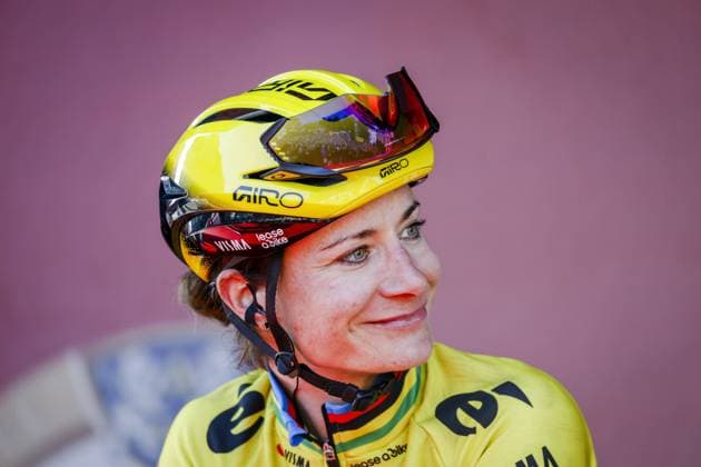 MAASTRICHT - Marianne Vos (Team Visma - Lease a Bike Women) during the team presentation prior to the start of the 2026 Amstel Gold Race in Maastricht. VINCENT JANNINK ANP xVIxANPxSportx xxANPxIVx 556182523 originalFilename: 556182523.jpg