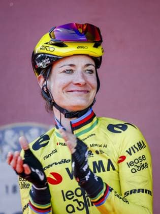 MAASTRICHT - Marianne Vos (Team Visma - Lease a Bike Women) during the team presentation prior to the start of the 2026 Amstel Gold Race in Maastricht. VINCENT JANNINK ANP xVIxANPxSportx xxANPxIVx 556182531 originalFilename: 556182531.jpg