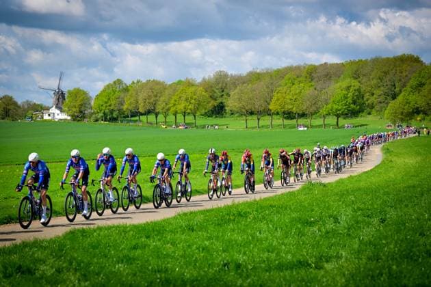 Alpecin-Premier Tech riders pictured in action during the men elite Amstel Gold Race one day cycling race, 257,4 km from Maastricht to Valkenburg, The Netherlands, Sunday 19 April 2026. DIRKxWAEM  x171315910x
