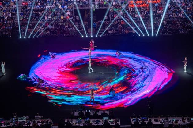 Pre Event, LED Glass Floor, Video Floor, TBV Lemgo Lippe SC Magdeburg, DHB Pokal Maenner, Herren, 6 Spieltag, Spiel um Platz 3, Daikin HBL, Lidl Final 4, 19 04 2026 Köln NRW Germany Copyright: xkolbert-press MartinxWdziecznyx