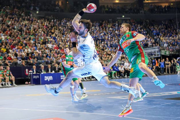 19 04 2026, xsscx, Handball, DHB Pokal Lidl Final4, Match for 3rd place, TBV Lemgo Lippe SC Magdeburg, Season 2025 2026 Men, Lanxess Arena, Cologne Tim Suton TBV Lemgo Lippe 23 throwing Photo xSandraxScherningxPressefotoKochx Nordrhein Westfalen Germany
