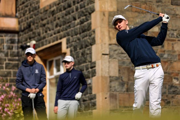 REPRO FREE *PRESS RELEASE NO REPRODUCTION FEE* EDITORIAL USE ONLY Flogas Irish Boys Amateur Open Championship, Malone Golf Club, Belfast 19 4 2026 Adam Fahey Adam Fahey 19 4 2026  Copyright: x INPHO RyanxByrnex RB2_8973