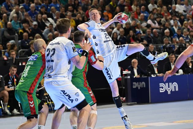 GER, Lanxess Arena Koeln, HBL, LIDL FINAL4, Men, Match for 3rd place, TBV Lemgo Lippe vs SC Magdeburg 19 04 2026, Lanxess Arena , Koeln , GER, Lanxess Arena Koeln, HBL, LIDL FINAL4, Men, Match for 3rd place, TBV Lemgo Lippe vs SC Magdeburg , pictured Niels Versteijnen TBV Lemgo 25 , throws on goal nordphotoxGmbHx xMeuter nph00351