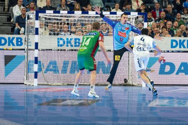 Omar Ingi Magnusson, Back, SC Magdeburg 14 ,Samuel Zehnder, Outside TBV Lemgo Lippe 4 , Matej Mandic, Goalkeeper, SC Magdeburg 12 , TBV Lemgo Lippe SC Magdeburg, DHB Pokal Maenner, Herren, 6 Spieltag, Spiel um Platz 3, Daikin HBL, Lidl Final 4, 19 04 2026 Köln NRW Deutschland Copyright: xkolbert-press MartinxWdziecznyx