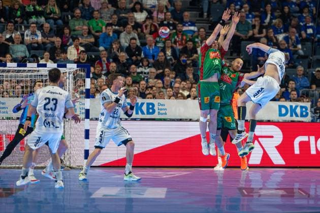 Elvar Orn Jonsson, Back, SC Magdeburg 19 , Matej Mandic, Goalkeeper, SC Magdeburg 12 , TBV Lemgo Lippe SC Magdeburg, DHB Pokal Maenner, Herren, 6 Spieltag, Spiel um Platz 3, Daikin HBL, Lidl Final 4, 19 04 2026 Köln NRW Germany Copyright: xkolbert-press MartinxWdziecznyx