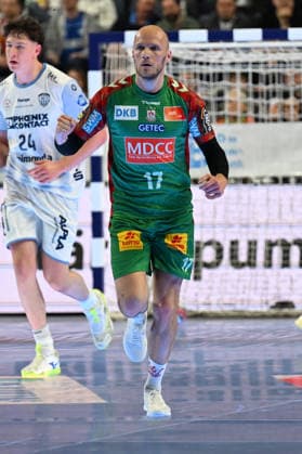 GER, Lanxess Arena Koeln, HBL, LIDL FINAL4, Men, match for 3rd place, TBV Lemgo Lippe vs SC Magdeburg 19 04 2026, Lanxess Arena , Koeln , GER, Lanxess Arena Koeln, HBL, LIDL FINAL4, Men, match for 3rd place, TBV Lemgo Lippe vs SC Magdeburg , in picture goal celebration jubilation jubilation run, Tim Hornke SC Magdeburg 17 , nordphotoxGmbHx xMeuter nph00351