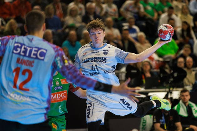Len Farell KEHRMANN TBV Lemgo Lippe, 41 scores a goal, Action, Goal throw GER, TBV Lemgo Lippe vs SC Magdeburg, Handball, DHB Pokal, LIDL Final4, Match for 3rd place, Match time 2025 2026, 19 04 2026, GER, TBV Lemgo Lippe vs SC Magdeburg, Handball, DHB Pokal, LIDL Final4, Match for 3rd place, Match time 2025 2026, 19 04 2026, Cologne Copyright: xEibnerxPressefoto OliverxSchmidtx EP_OST
