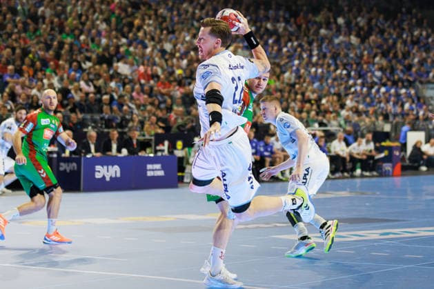 Adam NYFJAELL TBV Lemgo Lippe, 22 scores a goal, Action, Goal throw GER, TBV Lemgo Lippe vs SC Magdeburg, Handball, DHB Pokal, LIDL Final4, Match for 3rd place, Match time 2025 2026, 19 04 2026, GER, TBV Lemgo Lippe vs SC Magdeburg, Handball, DHB Pokal, LIDL Final4, Match for 3rd place, Match time 2025 2026, 19 04 2026, Cologne Copyright: xEibnerxPressefoto OliverxSchmidtx EP_OST