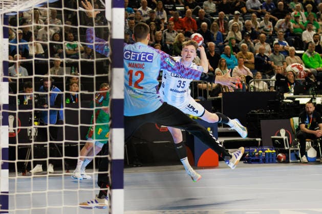 Jarnes FAUST TBV Lemgo Lippe, 35 scores a goal, Action, Goal throw GER, TBV Lemgo Lippe vs SC Magdeburg, Handball, DHB Pokal, LIDL Final4, Match for 3rd place, Match time 2025 2026, 19 04 2026, GER, TBV Lemgo Lippe vs SC Magdeburg, Handball, DHB Pokal, LIDL Final4, Match for 3rd place, Match time 2025 2026, 19 04 2026, Cologne Copyright: xEibnerxPressefoto OliverxSchmidtx EP_OST