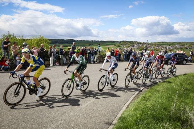 VIJLEN - The leading group of men in action on the Camerig during the 2026 Amstel Gold Race in Vijlen. VINCENT JANNINK ANP xVIxANPxSportx xxANPxIVx 556198420 originalFilename: 556198420.jpg